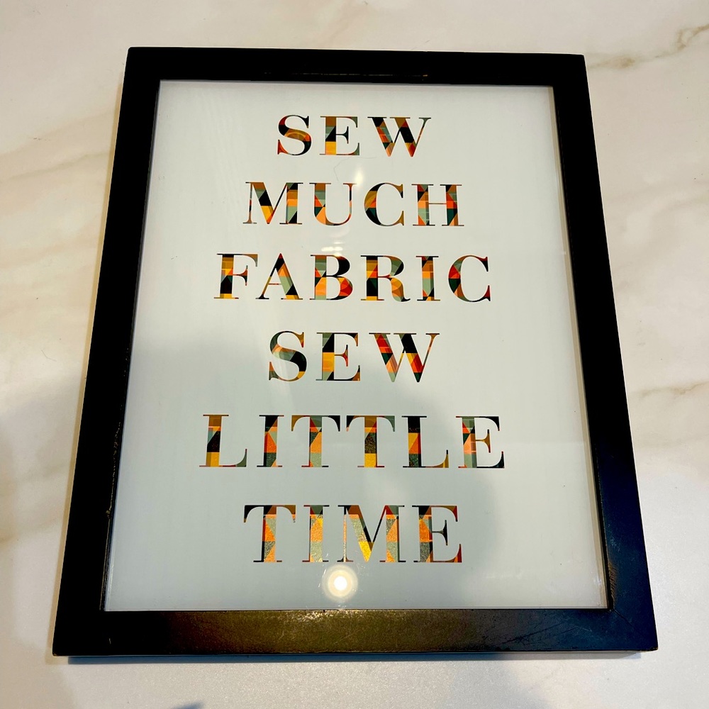 Sewing Framed Glass Wall Art Brand New